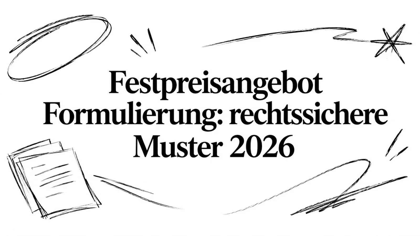 Festpreisangebot Formulierung: rechtssichere Muster 2026