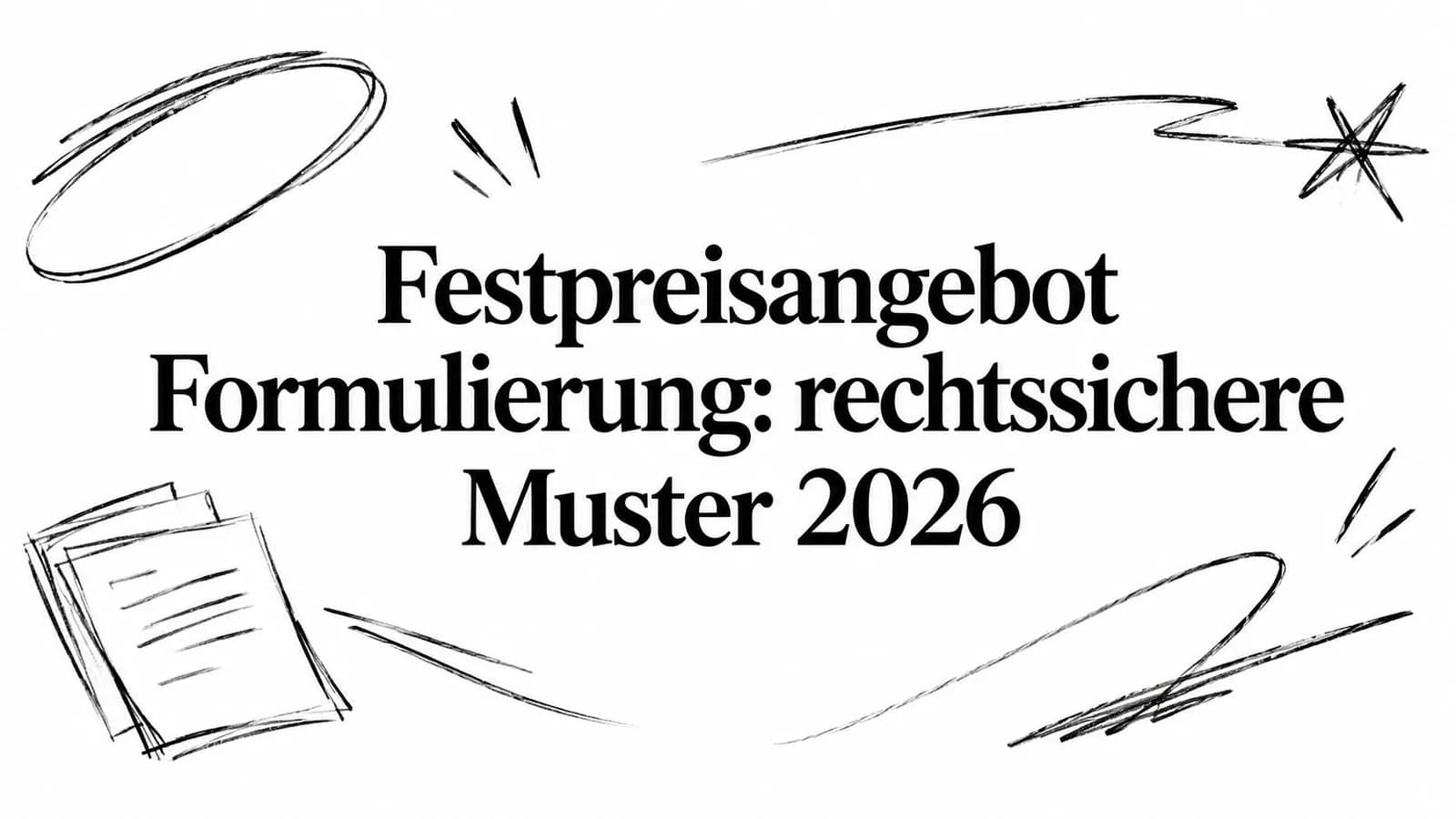 Festpreisangebot Formulierung: rechtssichere Muster 2026