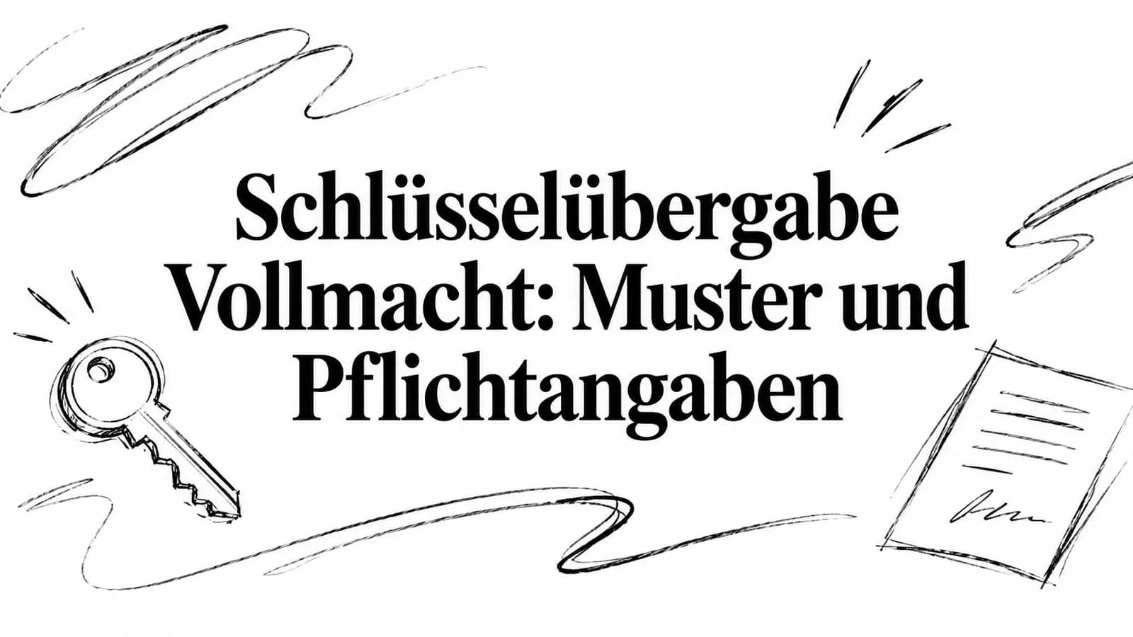 Schlüsselübergabe Vollmacht: Muster und Pflichtangaben