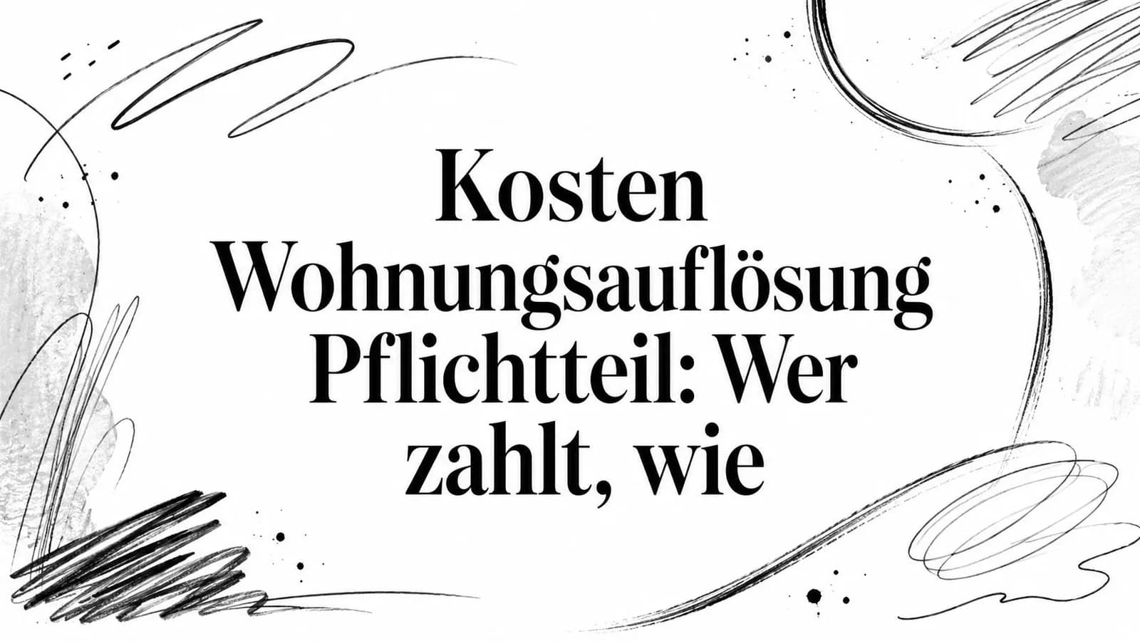 Kosten Wohnungsauflösung Pflichtteil: Wer zahlt, wie