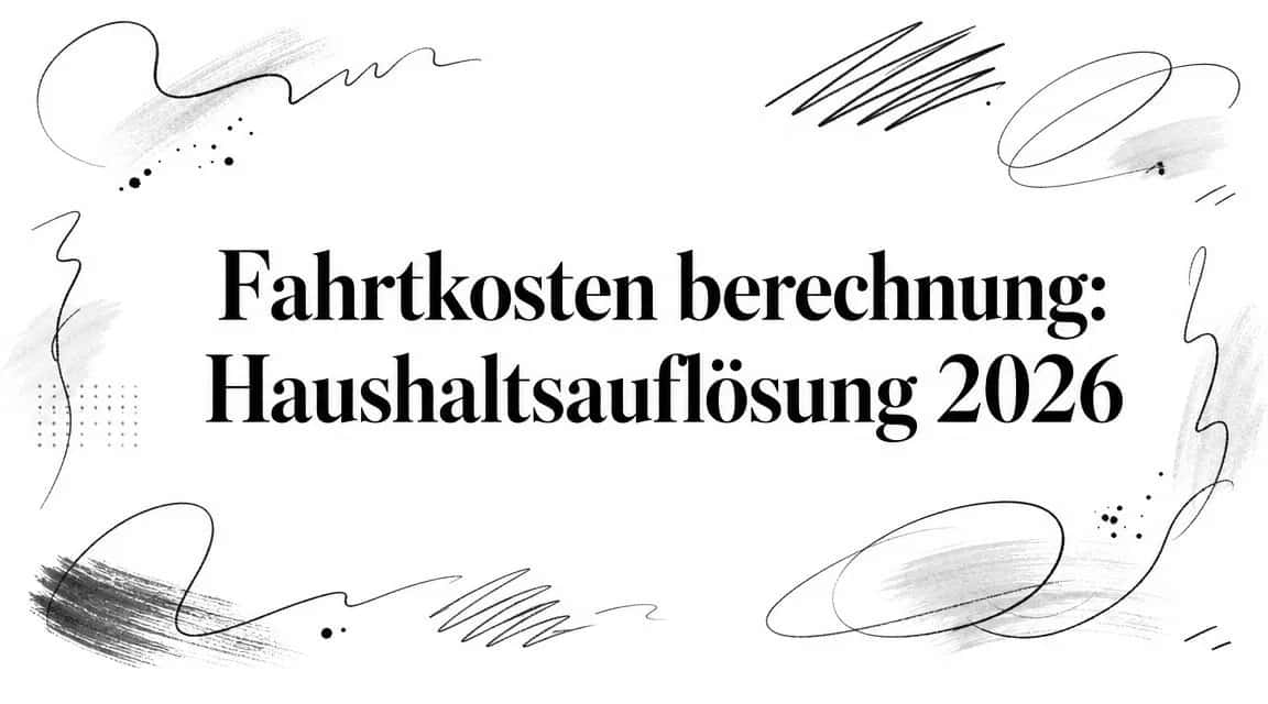 Fahrtkosten berechnung: Haushaltsauflösung 2026